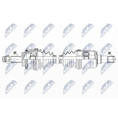 Abbildung von NTY NPW TY 177 Antriebswelle Vorderachse links, rechts 648 TOYOTA: Land Cruiser Prado 120