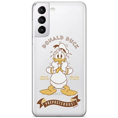 Abbildung von ERT GROUP Handyhülle für Samsung S21 Original und offiziell Lizenziertes Disney Muster Donald 004 optimal an die Form des Handy angepasst, teilweise transparent