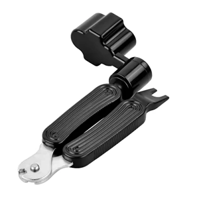 Abbildung von Vesaneae 3 in 1 Gitarren Saitenkurbel, Saitenschneider Schwarze, Multifunktional Gitarrensaitenwickler, Gitarre Saiten Pin Abzieher, Saitenspindel für Elektrisch Ukulele Mandoline