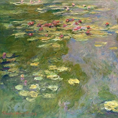 Abbildung von 1art1 Claude Monet Poster Seerosen, 1919 Bilder Leinwand Bild Auf Keilrahmen XXL Wandbild Kunstdruck Als Leinwandbild 70x70 cm