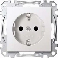 Abbildung von Schneider Electric Merten MEG2300 0419 Schuko Steckdose, Steckklemmen,erhöhter Berührungsschutz Schutzkontaksteckdose, System M, Polarweiß, Made in Germany