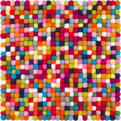 Abbildung von myfelt Stuhlkissen Filzkugel Sitzauflage eckig 36 x cm, 100% reiner Schurwolle, quadratisch, schmutzabweisend