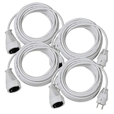 Abbildung von Brennenstuhl Qualitäts Kunststoff Verlängerungskabel mit Schutzkontakt Stecker und Kupplung (Verlängerungskabel für innen 10m Kabel) Weiß (4 Stück)
