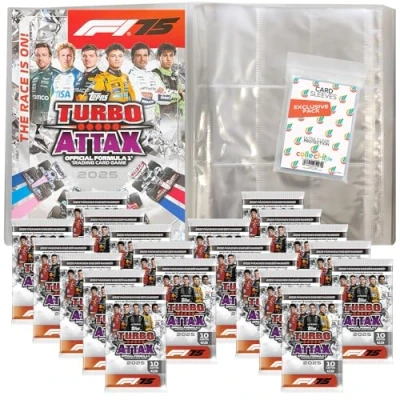 Abbildung von Bundle mit Topps Turbo Attax Formel 1 2025 Trading Cards + Exklusive Collect it Hüllen (1 Leere Sammelmappe 20 Booster)