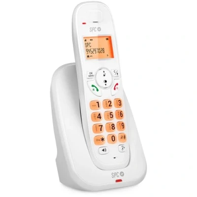 Abbildung von SPC Kairo Schnurloses Festnetztelefon, beleuchtete Tasten und Leuchtanzeige, Anruferkennung, hohe Lautstärke, Gap Kompatibilität, Echo Modus, Anrufsperre, Freisprecheinrichtung, Telefonbuch Weiß