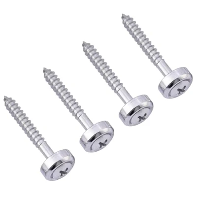 Abbildung von Musiclily Gitarren Halsbuchsen Muffen mit Schrauben Neck Joint Bushings für E Gitarre und Bass,Chrom(4 Stück ）