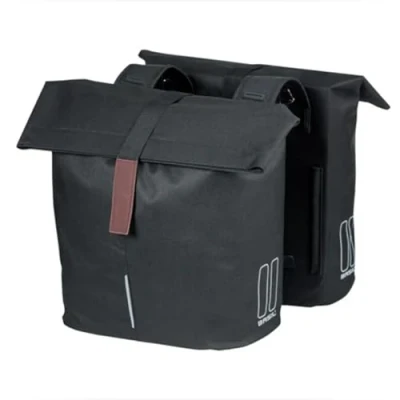 Abbildung von Doppelpacktasche Basil City 28 Bis 32 Liter 30 X 18 49 Cm Schwarz