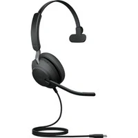 Abbildung von Jabra Evolve2 40 SE Kabelgebundenes Mono Headset Mit Geräuschunterdrückung und 3 Mikrofon Technologie USB C Kabel allen führenden Unified Communications Plattformen kompatibel Schwarz