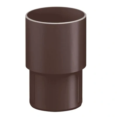 Abbildung von INEFA Fallrohr Verbinder, PVC DN50 / 50mm Dunkelbraun Ablaufrohrverbinder Dachrinnenzubehör, einfache Steckmontage, Made in Germany