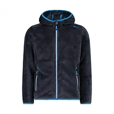 Abbildung von CMP Kinder Highloft Fleecejacke mit fester Kapuze, blaue Tinte, 116