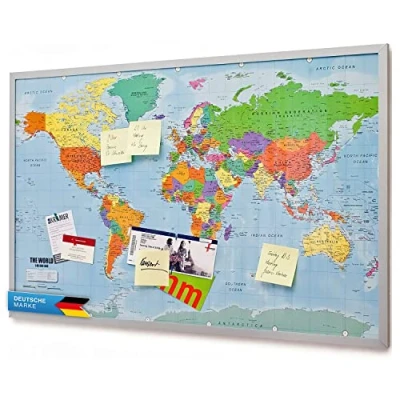Abbildung von Goods+Gadgets Pinnwand Weltkarte aus Kork, (XXL), Memotafel mit Markierungsfähnchen