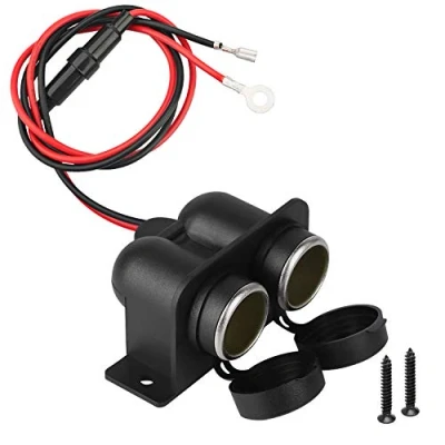 Abbildung von Zigarettenanzünder Verteiler,12V/24V DoppelSteckdose,Wasserdicht und staubdicht Zigaretten Anzünder Verteiler Adapter