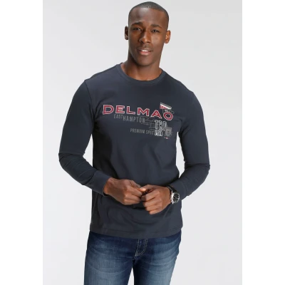 Abbildung von DELMAO Langarmshirt, mit modischem Brustprint NEUE MARKE