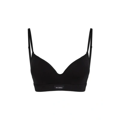Abbildung von KARL Lagerfeld Essential LOGO Padded Triangel BH, Damen, Größe: Large, Black
