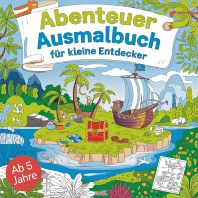 Abbildung von Abenteuer Ausmalbuch für kleine Entdecker ab 4 Jahren mit 50 wunderschönen Ausmalbildern