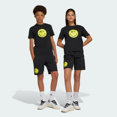 Abbildung von adidas Sportswear Smileyworld kurze Sporthose für Kinder, Größe: 176, Black bright yellow