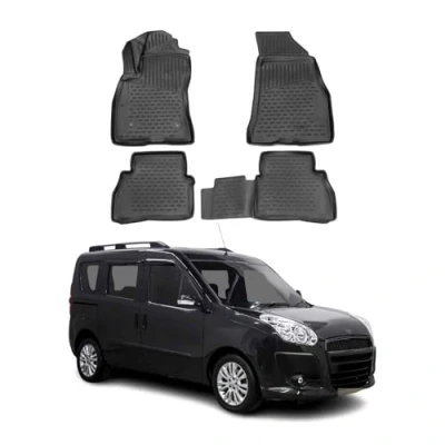 Abbildung von OMAC Gummimatten Fußmatten kompatibel mit FIAT Doblo Panorama 2015 2021 TPE Schwarz 4X