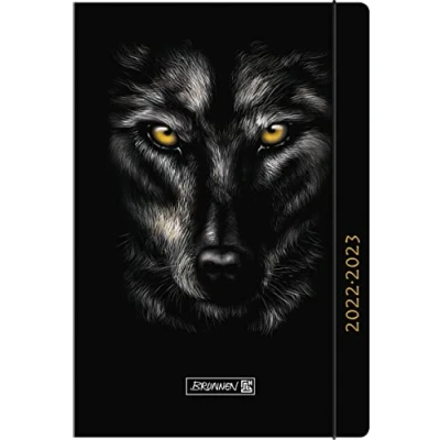 Abbildung von Brunnen Schülerkalender „Wolf“ 2022/2023 A6 1 Seite = Tag: Tag, Sa. + So. auf einer Seite, 1071710063, Motiv: Wolf