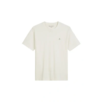 Abbildung von Marc O&#039;Polo Herren T Shirt aus Bio Baumwolle Regular Fit, Cremefarben (Egg White), XS