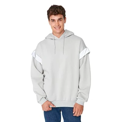 Abbildung von TRENDYOL Herren Kapuzensweatshirt in Oversize Optik Sweatshirt, Grün, L