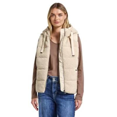 Abbildung von Street One Damen 2200565 Struktumix Teddy Weste, Savannah Sand, 36