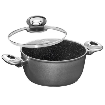 Abbildung von STONELINE Kochtopf, Aluminium (Set, 1 tlg., 1x Topf, Deckel), mit echten Steinpartikeln, induktionsgeeignet, Made in Germany