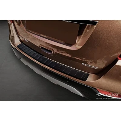 Abbildung von Avisa Matt Schwarz Edelstahl Heckstoßstangenschutz kompatibel mit Opel Mokka X 2016 &#039;Ribs&#039;