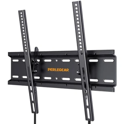 Abbildung von Perlegear TV Wandhalterung, Wandhalterung Fernseher für 26 60 Zoll bis zu 52kg, Neigbare Halterung Max.VESA 400x400mm