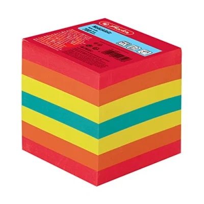 Abbildung von Herlitz Notizklotz Geleimt mit Deckblatt, 1 Stück in Folienpackung, 700 Blatt, 9 x cm, farbig