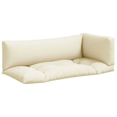 Abbildung von vidaXL Sitzauflage Palettenkissen 3 tlg. Creme Stoff, (3 St)