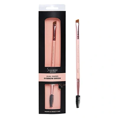 Abbildung von SINCERO SALON Augenbrauenpinsel I Doppelseitig mit Bürstchen und Angeschrägtem Augenbrauenbürste Perfekt Zum Formen von Augenbrauen, Rose Gold