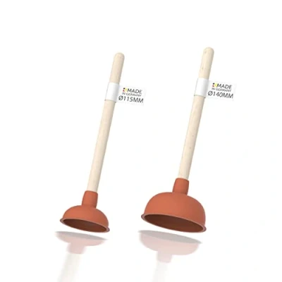 Abbildung von Kirchhoff Profi Pömpel 2er SET, Saugglocke im Bundle für verstopfte Toilette, Abfluss, Waschbecken, Dusche, WC Pümpel zur chemielosen Reinigung, Abflussreiniger bei Verstopfung, 99908200 Rot
