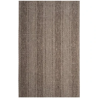 Abbildung von SAFAVIEH Zeitgenössische Teppich für Wohnzimmer, Esszimmer, Schlafzimmer Courtyard Collection, Kurzer Flor, Hellbeige und Hellbraun, 79 X 152 cm