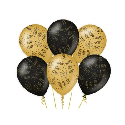 Abbildung von Luftballons Frohes neues Jahr 30 cm 6 Stück