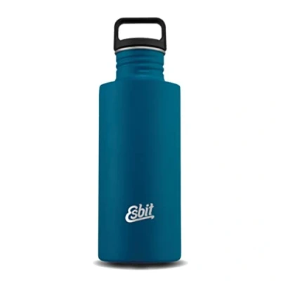 Abbildung von Esbit Trinkflasche Sculptor Edelstahl mit praktischem Loop Verschluss 750 ml in Blau
