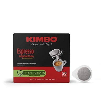 Abbildung von 50 Kaffeepads Kimbo Espresso Napoletano Kaffee Coffee einzelnen Paketen pads