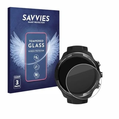 Abbildung von Savvies Panzer Schutz Glas für Suunto 9 (3 Stück) 9H Hartglas, Anti Fingerprint, Displayschutz