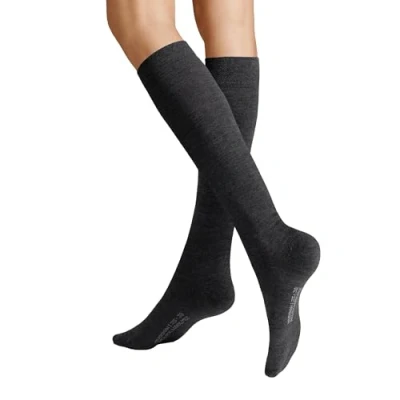 Abbildung von Hudson Damen Kniestrümpfe Relax Woolmix Clima druckfreier Bund Grau mel. 0550 39 42