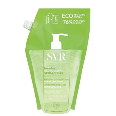 Abbildung von SVR Sebiaclear Reinigungsgel, umweltfreundlich, Nachfüllpackung, 400 ml