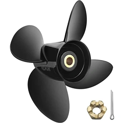 Abbildung von VEVOR Außenbordpropeller, Ersatz für OEM 3587522, 4 Blatt 14 1/4 Zoll x 19 Pitch Aluminium Bootspropeller, kompatibel mit Volvo Penta SX Antrieb Aller Modelle, Zahnverzahnungen, Rechts