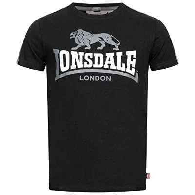 Abbildung von Lonsdale Men&#039;s BULVERHYTHE T Shirt, Black/White/Grey, XL