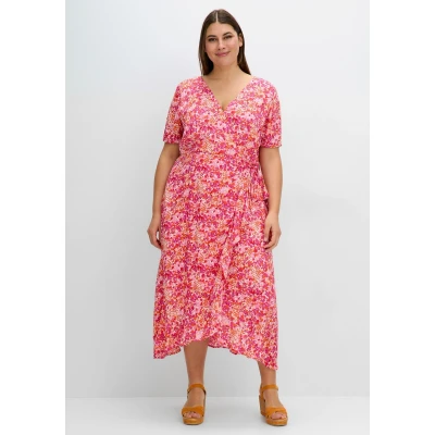 Abbildung von Sheego Sommerkleid Große Größen in Wickeloptik, mit Blümchenprint