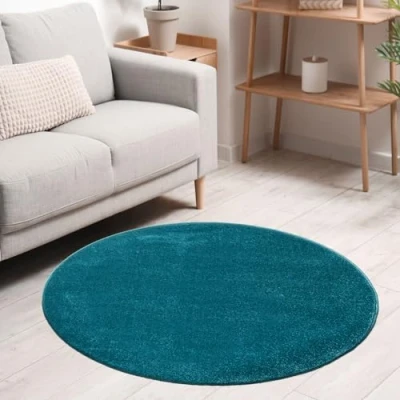 Abbildung von Vimoda Teppich Rund Wohnzimmer Kurzflor, Rund, Höhe: 8 mm, Einfarbig