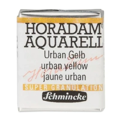 Abbildung von Schmincke HORADAM® AQUARELL, Super Granulation, 14 916 044 Urban Gelb, 1/2 Näpfchen, sehr stark granulierende Farbtöne, feinste, supergranulierende Aquarellfarben