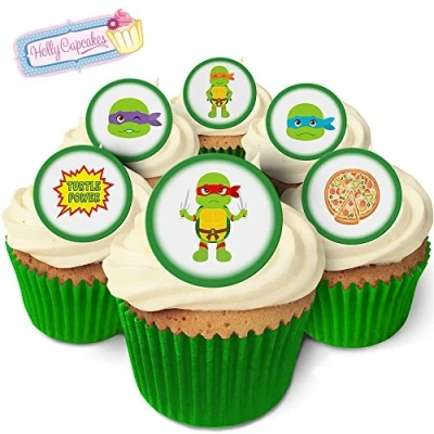 Abbildung von 24 Wunderschöne essbare Kuchendekorationen: Cartoon Schildkröten / Edible Decorations: Turtles