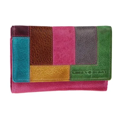 Abbildung von Greenburry Geldbörse &quot;Candy Shop&quot; Leder Damenportemonnaie, Damenbörse bunt, Portemonnaie, 11 Kartenfächer, ca. 14x9cm