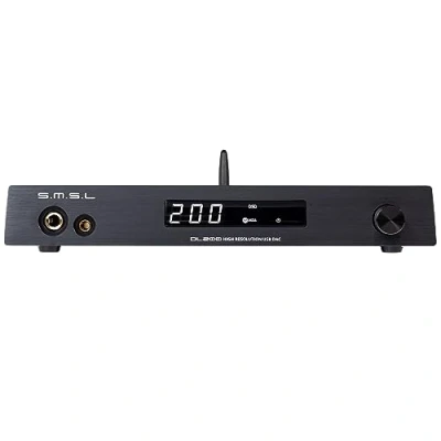 Abbildung von S.M.S.L DL200 Audio Kopfhörerverstärker ES9039Q2M Chip High End MQA XMOS PCM768kHz/32bit DSD512 USB/Optisch/Koaxial/Bluetooth Eingang THD+N 0,00006% mit Fernsteuerung