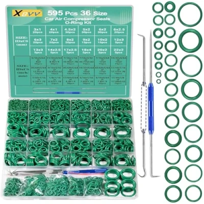 Abbildung von XBVV 595 Stück metrische und SAE Klimaanlage O Ring Kit für Automotive A/C, Kompressor professionelle Wasserhahn Plumbing Seal Ringe Reparatur mit Picks