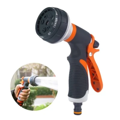 Abbildung von Roysmart Gartenbrause, 8 Einstellbare Bewässerung Muster, Handbrause Garten Spritzpistolen, Einstellbarer Wasserdurchfluss Bewässerungsbrause für Rasen, Haustier Baden, Autowaschen