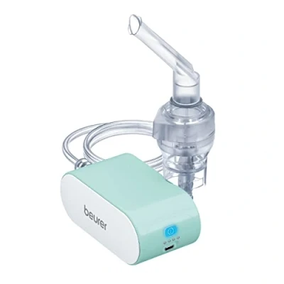 Abbildung von Beurer SR IH 1 Inhalator, Inhaliergerät mit Akku zur Behandlung der oberen &amp; unteren Atemwege, bei Erkältung Asthma, leise tragbar, Inhalationsgerät Kompressor Drucklufttechnologie